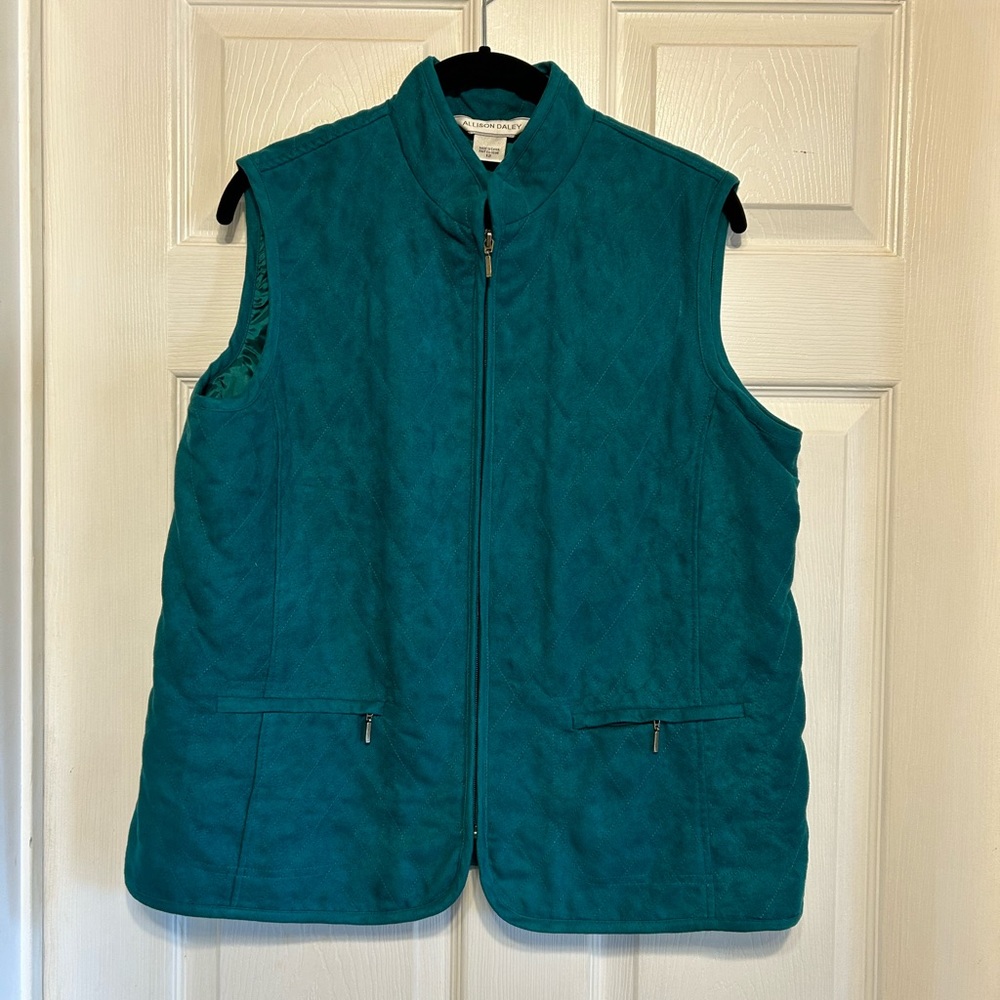 Allison Daley Quilted Green Vest Size 12